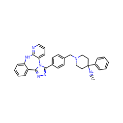 [C-]#[N+]C1(c2ccccc2)CCN(Cc2ccc(-c3nnc4n3-c3cccnc3Nc3ccccc3-4)cc2)CC1 ZINC000096174096