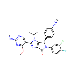 [C-]#[N+]c1ccc([C@@H]2c3c(nc(-c4cnc(NC)nc4OC)n3C(C)C)C(=O)N2c2ccc(F)c(Cl)c2)cc1 ZINC000169705471