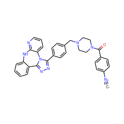 [C-]#[N+]c1ccc(C(=O)N2CCN(Cc3ccc(-c4nnc5n4-c4cccnc4Nc4ccccc4-5)cc3)CC2)cc1 ZINC000096174072
