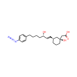 [N-]=[N+]=Nc1ccc(CCCC[C@H](O)/C=C/[C@@H]2CCC[C@@](O)(CC(=O)O)C2)cc1 ZINC000027872649