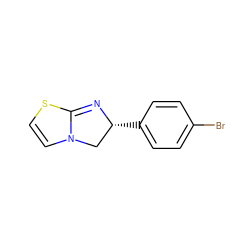 Brc1ccc([C@@H]2CN3C=CSC3=N2)cc1 ZINC000169314157