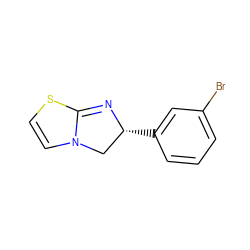Brc1cccc([C@@H]2CN3C=CSC3=N2)c1 ZINC000135865378