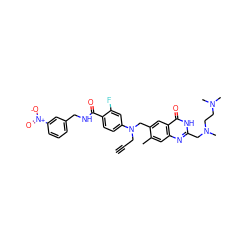 C#CCN(Cc1cc2c(=O)[nH]c(CN(C)CCN(C)C)nc2cc1C)c1ccc(C(=O)NCc2cccc([N+](=O)[O-])c2)c(F)c1 ZINC000027758710