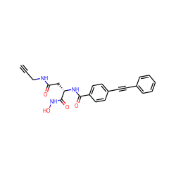 C#CCNC(=O)C[C@H](NC(=O)c1ccc(C#Cc2ccccc2)cc1)C(=O)NO ZINC000096909801