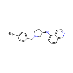 C#Cc1ccc(CN2CC[C@@H](Nc3cccc4cnccc34)C2)cc1 ZINC000114335902