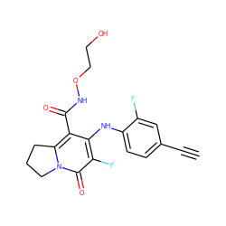 C#Cc1ccc(Nc2c(C(=O)NOCCO)c3n(c(=O)c2F)CCC3)c(F)c1 ZINC000043205685