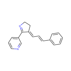 C(=C/c1ccccc1)\C=C1/CCN=C1c1cccnc1 ZINC000103186228