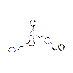 C(=C\c1ccccc1)\CN1CCC(CCCn2c(COc3ccccc3)nc3c(OCCCN4CCCCC4)cccc32)CC1 ZINC000027717684