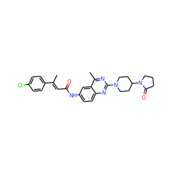 C/C(=C\C(=O)Nc1ccc2nc(N3CCC(N4CCCC4=O)CC3)nc(C)c2c1)c1ccc(Cl)cc1 ZINC000084596914