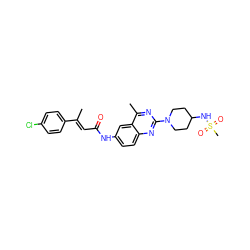 C/C(=C\C(=O)Nc1ccc2nc(N3CCC(NS(C)(=O)=O)CC3)nc(C)c2c1)c1ccc(Cl)cc1 ZINC000084587086
