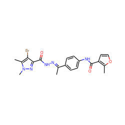 C/C(=N\NC(=O)c1nn(C)c(C)c1Br)c1ccc(NC(=O)c2ccoc2C)cc1 ZINC000000675797