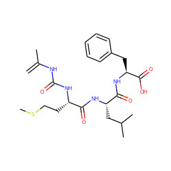 C=C(C)NC(=O)N[C@@H](CCSC)C(=O)N[C@@H](CC(C)C)C(=O)N[C@@H](Cc1ccccc1)C(=O)O ZINC000013746821