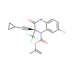 C=C(C)OC(=O)N1c2cc(Cl)ccc2NC(=O)[C@@]1(C#CC1CC1)C(F)(F)F ZINC000014943966