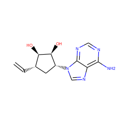 C=C[C@H]1C[C@@H](n2cnc3c(N)ncnc32)[C@H](O)[C@@H]1O ZINC000003777862