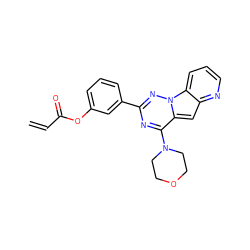 C=CC(=O)Oc1cccc(-c2nc(N3CCOCC3)c3cc4ncccc4n3n2)c1 ZINC000073221455