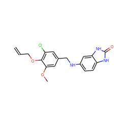 C=CCOc1c(Cl)cc(CNc2ccc3[nH]c(=O)[nH]c3c2)cc1OC ZINC000006274889