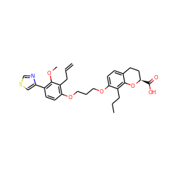 C=CCc1c(OCCCOc2ccc3c(c2CCC)O[C@H](C(=O)O)CC3)ccc(-c2cscn2)c1OC ZINC000003802767