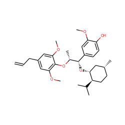 C=CCc1cc(OC)c(O[C@H](C)[C@@H](O[C@@H]2C[C@H](C)CC[C@H]2C(C)C)c2ccc(O)c(OC)c2)c(OC)c1 ZINC000221824710