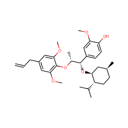 C=CCc1cc(OC)c(O[C@H](C)[C@@H](O[C@H]2C[C@@H](C)CC[C@@H]2C(C)C)c2ccc(O)c(OC)c2)c(OC)c1 ZINC000221824941