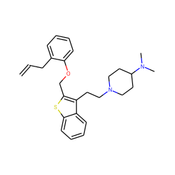 C=CCc1ccccc1OCc1sc2ccccc2c1CCN1CCC(N(C)C)CC1 ZINC000027547937