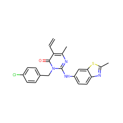 C=Cc1c(C)nc(Nc2ccc3nc(C)sc3c2)n(Cc2ccc(Cl)cc2)c1=O ZINC000204098365