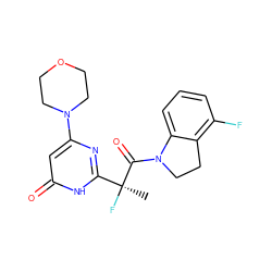 C[C@@](F)(C(=O)N1CCc2c(F)cccc21)c1nc(N2CCOCC2)cc(=O)[nH]1 ZINC000147095450