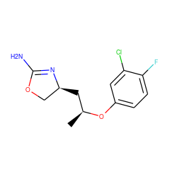 C[C@@H](C[C@H]1COC(N)=N1)Oc1ccc(F)c(Cl)c1 ZINC000117252128