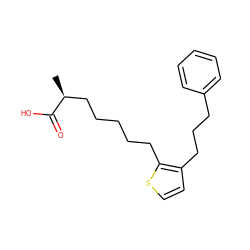 C[C@@H](CCCCCc1sccc1CCCc1ccccc1)C(=O)O ZINC000013726655