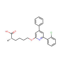C[C@@H](CCCCOc1cc(-c2ccccc2)cc(-c2ccccc2Cl)n1)C(=O)O ZINC000013729811