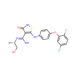 C[C@@H](CO)/N=C(\N)c1c(Nc2ccc(Oc3cc(Cl)ccc3Cl)cc2)s[nH]c1=O ZINC000034802684