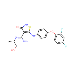 C[C@@H](CO)/N=C(\N)c1c(Nc2ccc(Oc3ccc(F)cc3F)cc2)s[nH]c1=O ZINC000034802653