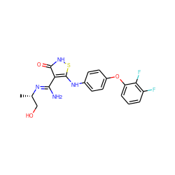 C[C@@H](CO)/N=C(\N)c1c(Nc2ccc(Oc3cccc(F)c3F)cc2)s[nH]c1=O ZINC000034802668