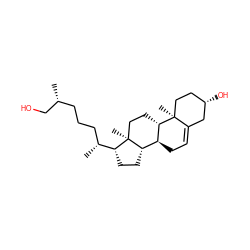 C[C@@H](CO)CCC[C@@H](C)[C@H]1CC[C@H]2[C@@H]3CC=C4C[C@@H](O)CC[C@]4(C)[C@H]3CC[C@@]21C ZINC000004097086