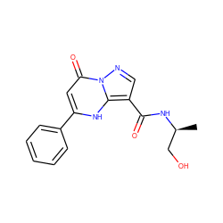 C[C@@H](CO)NC(=O)c1cnn2c(=O)cc(-c3ccccc3)[nH]c12 ZINC001772604135