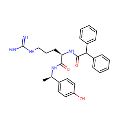 C[C@@H](NC(=O)[C@@H](CCCNC(=N)N)NC(=O)C(c1ccccc1)c1ccccc1)c1ccc(O)cc1 ZINC000003940625