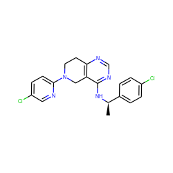 C[C@@H](Nc1ncnc2c1CN(c1ccc(Cl)cn1)CC2)c1ccc(Cl)cc1 ZINC000114995758