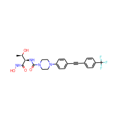 C[C@@H](O)[C@@H](NC(=O)N1CCN(c2ccc(C#Cc3ccc(C(F)(F)F)cc3)cc2)CC1)C(=O)NO ZINC000066074511