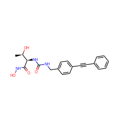 C[C@@H](O)[C@@H](NC(=O)NCc1ccc(C#Cc2ccccc2)cc1)C(=O)NO ZINC000066066588