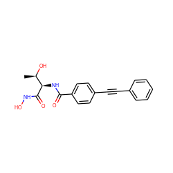 C[C@@H](O)[C@@H](NC(=O)c1ccc(C#Cc2ccccc2)cc1)C(=O)NO ZINC000066076578