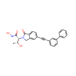 C[C@@H](O)[C@H](C(=O)NO)N1Cc2cc(C#Cc3cccc(-c4ccccc4)c3)ccc2C1=O ZINC000066066566