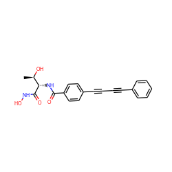 C[C@@H](O)[C@H](NC(=O)c1ccc(C#CC#Cc2ccccc2)cc1)C(=O)NO ZINC000003818661