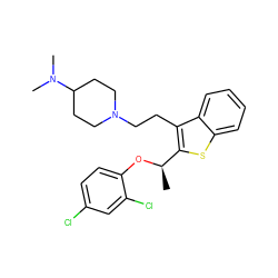 C[C@@H](Oc1ccc(Cl)cc1Cl)c1sc2ccccc2c1CCN1CCC(N(C)C)CC1 ZINC000027547587