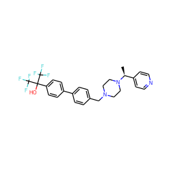 C[C@@H](c1ccncc1)N1CCN(Cc2ccc(-c3ccc(C(O)(C(F)(F)F)C(F)(F)F)cc3)cc2)CC1 ZINC000205445396