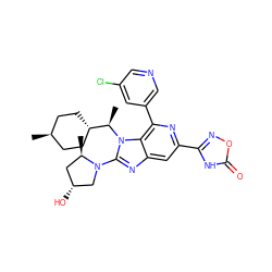 C[C@@H]1C[C@@H](O)CN1c1nc2cc(-c3noc(=O)[nH]3)nc(-c3cncc(Cl)c3)c2n1[C@H](C)[C@H]1CC[C@H](C)CC1 ZINC000261143885