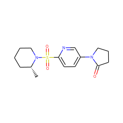 C[C@@H]1CCCCN1S(=O)(=O)c1ccc(N2CCCC2=O)cn1 ZINC000095589668