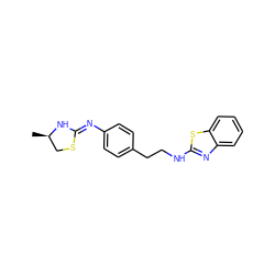 C[C@@H]1CS/C(=N\c2ccc(CCNc3nc4ccccc4s3)cc2)N1 ZINC000049037267