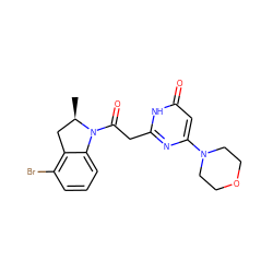 C[C@@H]1Cc2c(Br)cccc2N1C(=O)Cc1nc(N2CCOCC2)cc(=O)[nH]1 ZINC000147120010