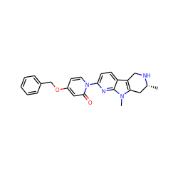 C[C@@H]1Cc2c(c3ccc(-n4ccc(OCc5ccccc5)cc4=O)nc3n2C)CN1 ZINC000142044112
