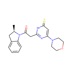 C[C@@H]1Cc2ccccc2N1C(=O)Cc1nc(N2CCOCC2)cc(=S)[nH]1 ZINC000147086594