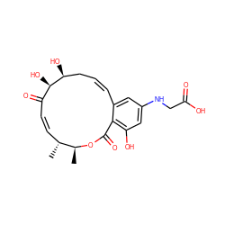 C[C@@H]1OC(=O)c2c(O)cc(NCC(=O)O)cc2/C=C/C[C@H](O)[C@H](O)C(=O)/C=C\[C@H]1C ZINC000201700641